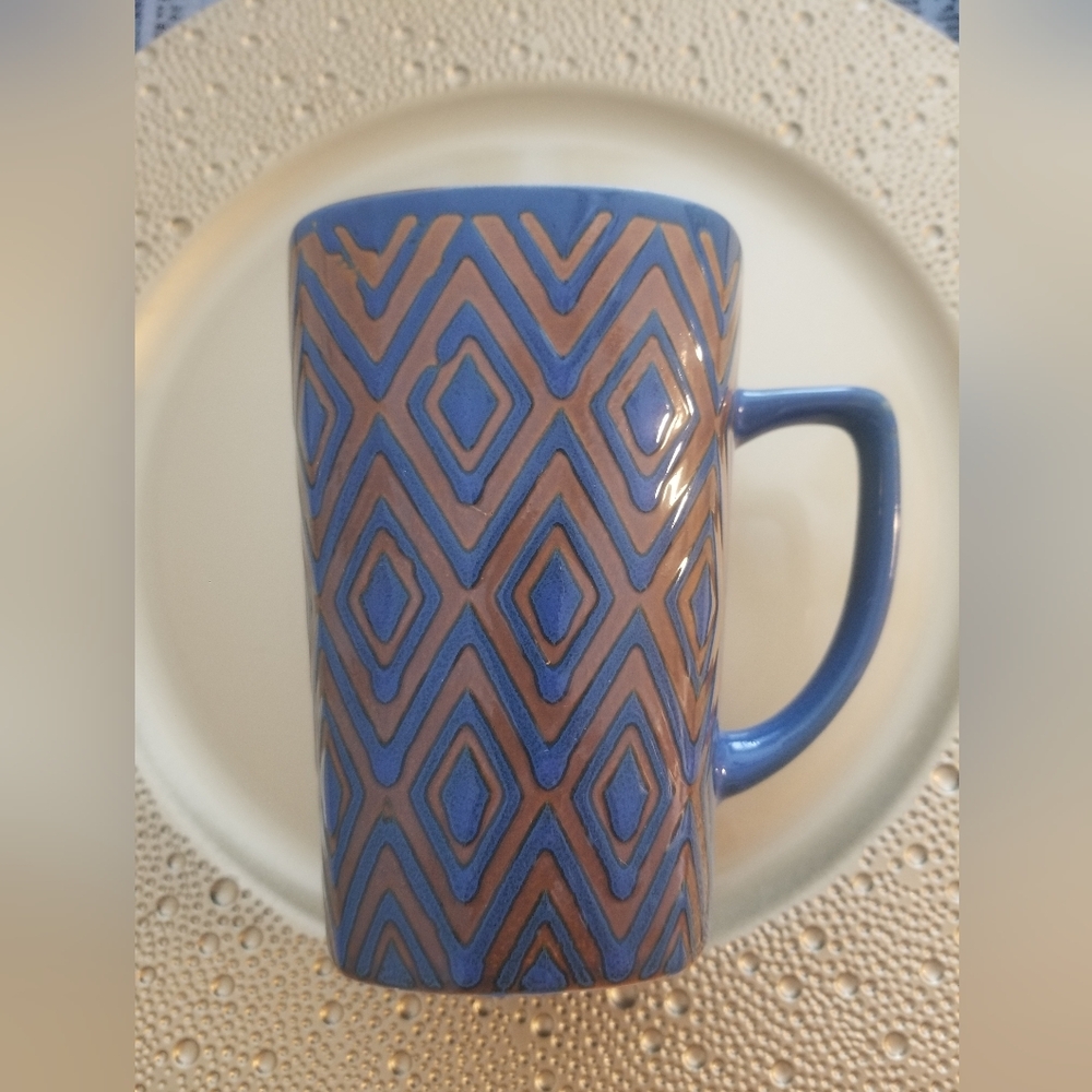 CERÁMIC COFFEE MUG ZIGZAG PATTERN